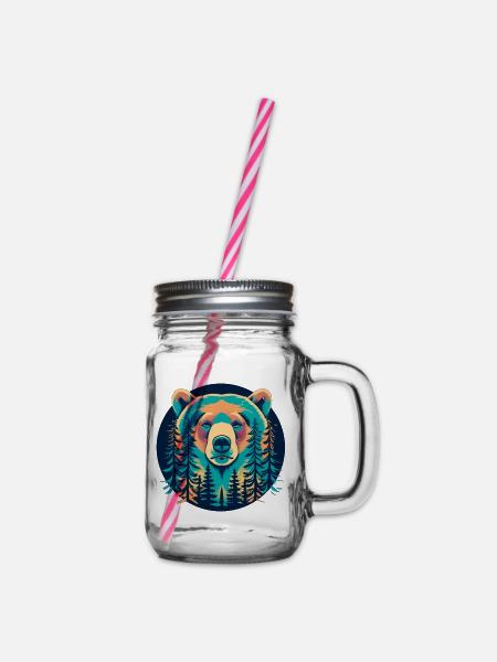 Grizzly - Henkelglas mit Schraubdeckel - Klar
