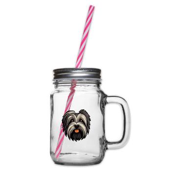 Skye Terrier chien race dessin animé Kawaii Illustration - Bocal à boisson - transparent - Droite