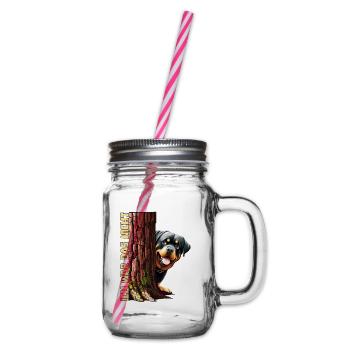 Hundewelt - Ich war das nicht (Rottweiler-Edition) - Henkelglas mit Schraubdeckel - Klar - Rechts