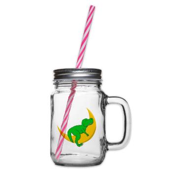 Dino Kid T-Rex Baby Sleep Shirt Dinosaur - Glass jar with handle and screw cap - clear - Right
