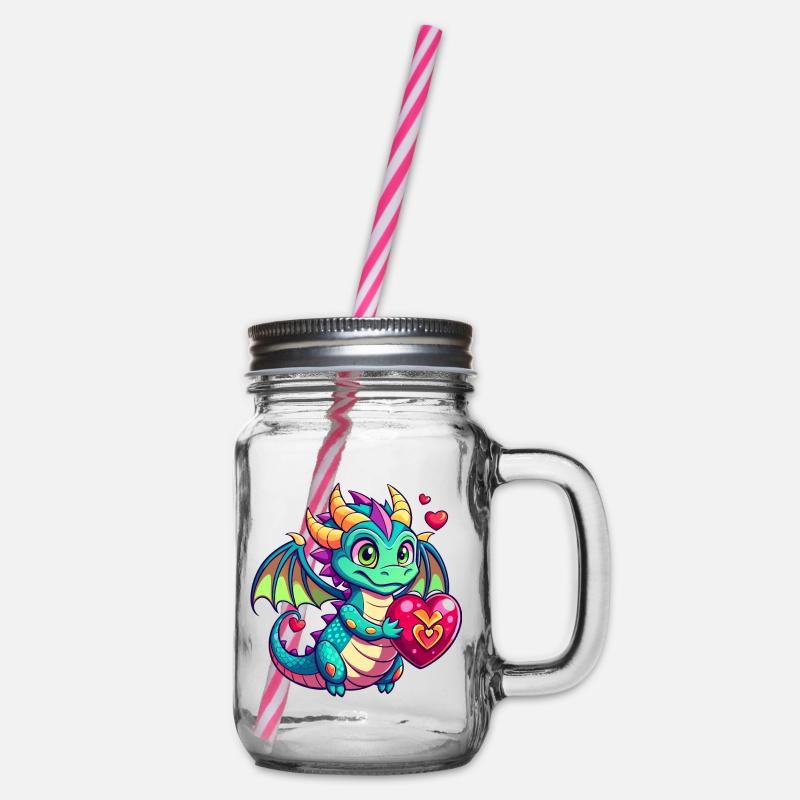 Dragon coloré - Bocal à boisson - transparent