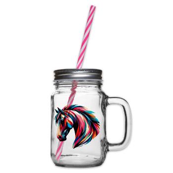 Horse - Glass jar with handle and screw cap - clear - Right