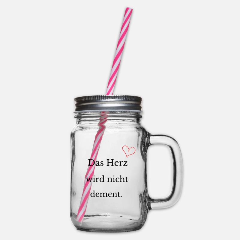 Das Herz wird nicht dement - Henkelglas mit Schraubdeckel - Klar