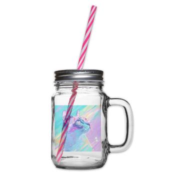 chat, motif de chat, anime, cadeau, idées cadeaux - Bocal à boisson - transparent - Droite
