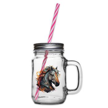 Portrait de cheval - Bocal à boisson - transparent - Droite