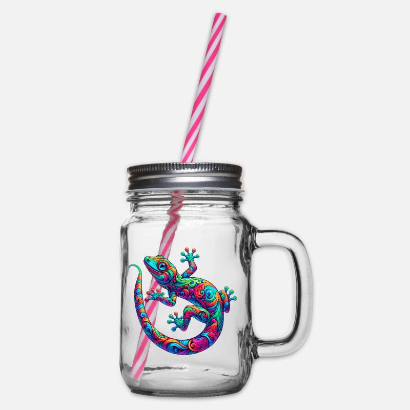 Gecko - Henkelglas mit Schraubdeckel - Klar