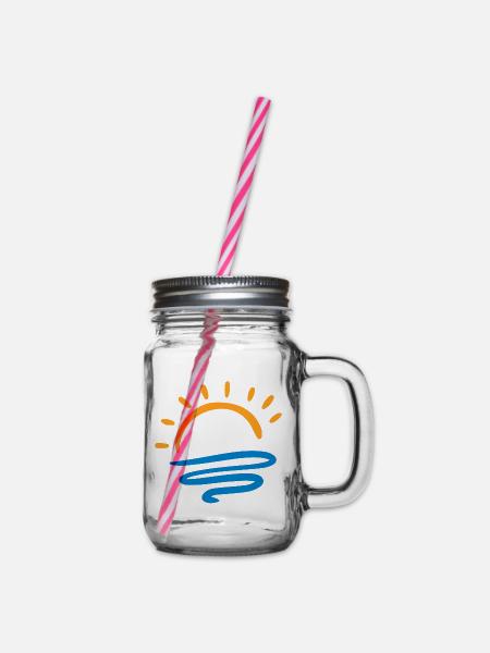 Sonne & Meer - Henkelglas mit Schraubdeckel - Klar