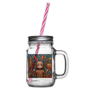 Surreale Pop-Tiere 9 Kaninchen - Henkelglas mit Schraubdeckel - Klar - Rechts