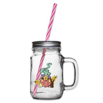 Ostara Cauldron - Glass jar with handle and screw cap - clear - Right
