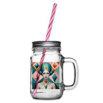 Celestia, Digital Painting - Glass jar with handle and screw cap - clear - Right