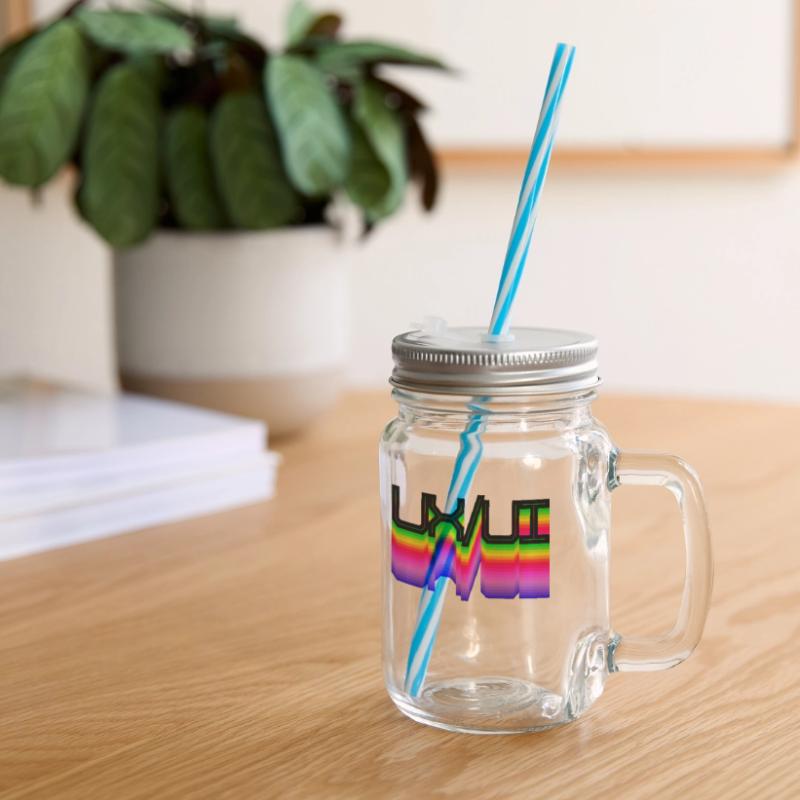 Code Developer Scripting Dev Geek Geek Glass jar with handle and screw cap