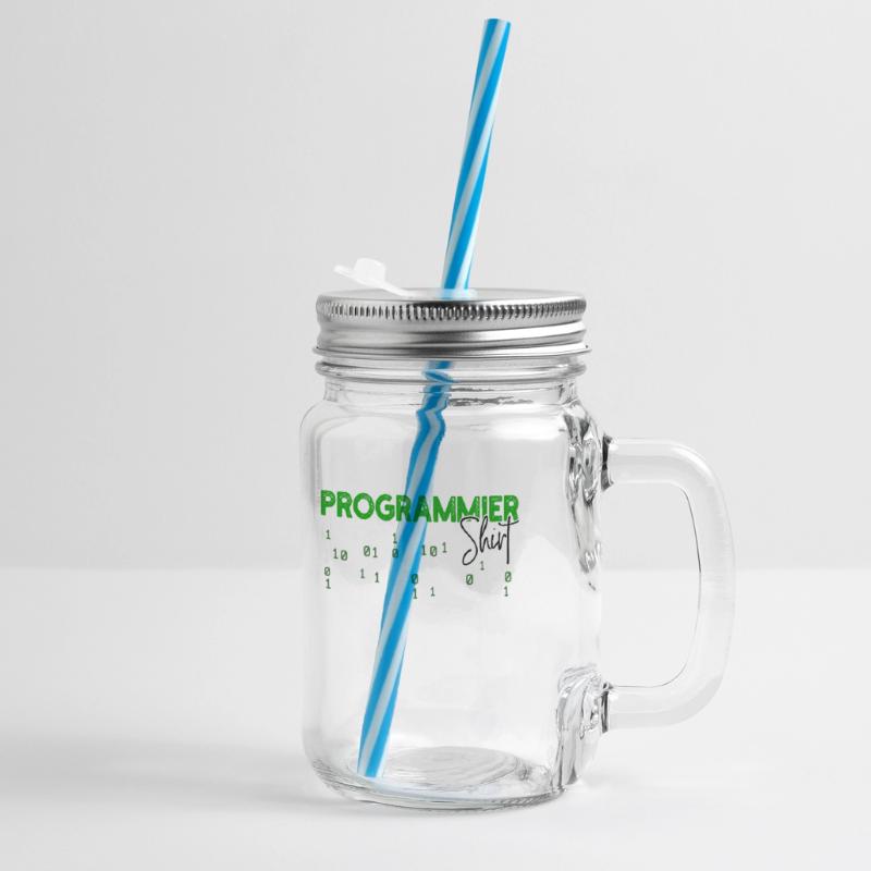 Programmer Developer Code Statement Scripting Glass jar with handle and screw cap
