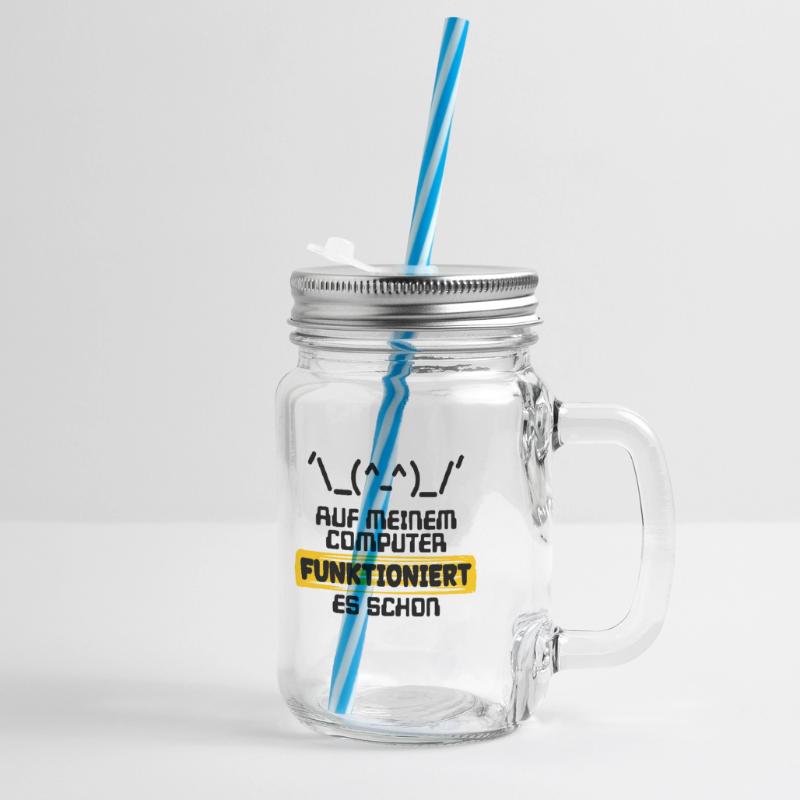Developer Statement Code Scripting Programmer Glass jar with handle and screw cap