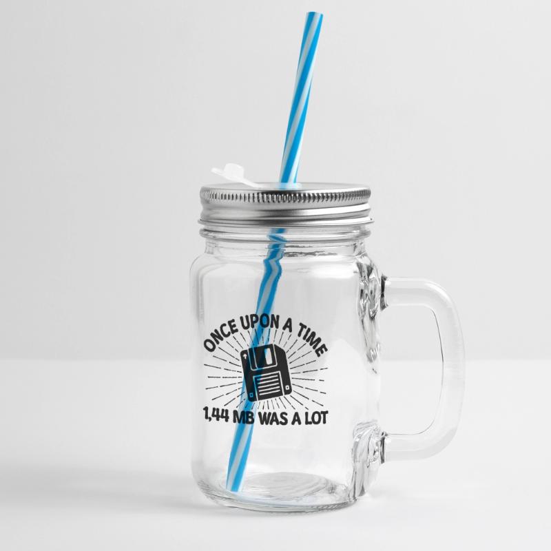 Programmer Debug Skripting Developer Statement Glass jar with handle and screw cap