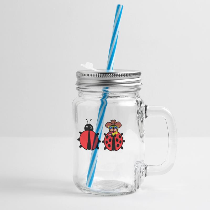 Bugs Debug Developer Bugfixing Programmer Glass jar with handle and screw cap