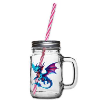 Drache - Henkelglas mit Schraubdeckel - Klar - Rechts