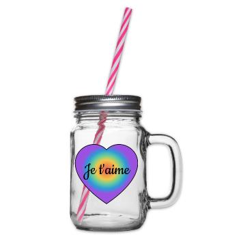 Je Taime Ich liebe dich Französisch - Henkelglas mit Schraubdeckel - Klar - Rechts
