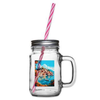 Parga Grèce Affiche de voyage vintage WPA Souvenir - Bocal à boisson - transparent - Droite