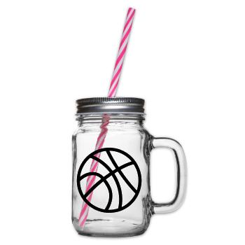 Basketball - Henkelglas mit Schraubdeckel - Klar - Rechts