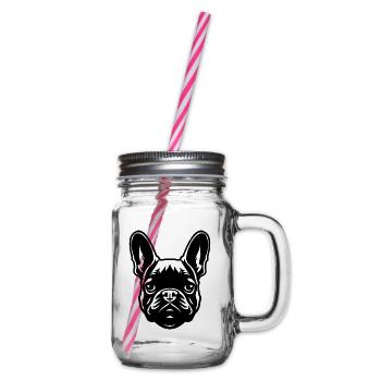Portrait Bouledogue Français - Bocal à boisson - transparent - Droite