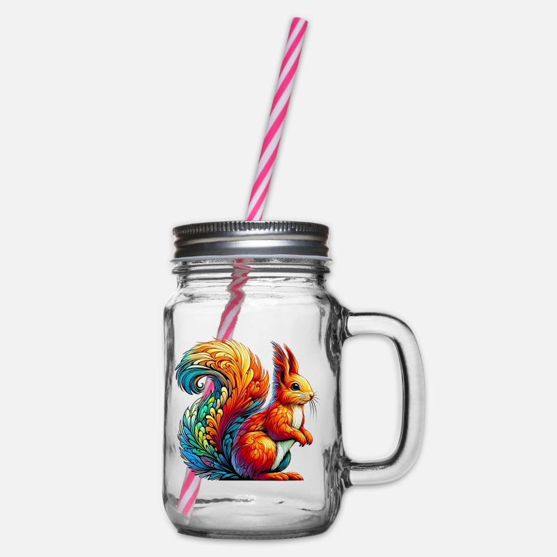 Eichhörnchen - Henkelglas mit Schraubdeckel - Klar