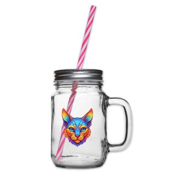 Chat Rex allemand, race de chat, dessin animé, animal de compagnie kawaii - Bocal à boisson - transparent - Droite