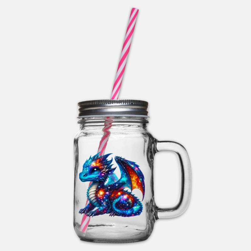 Drache - Henkelglas mit Schraubdeckel - Klar