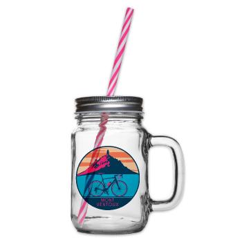 Design de T-shirt Mont Ventoux - Glass jar with handle and screw cap - clear - Right