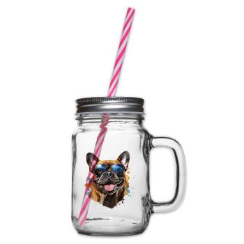 Frenchie avec lunettes de soleil - Bocal à boisson - transparent - Droite