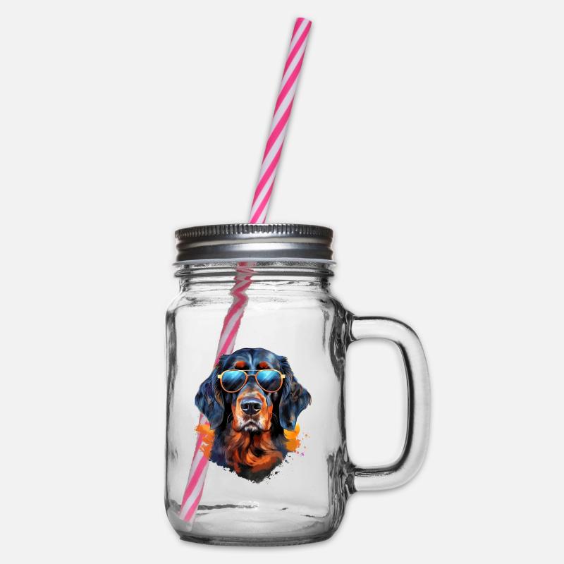 Gordon Setter avec lunettes de soleil - Bocal à boisson - transparent
