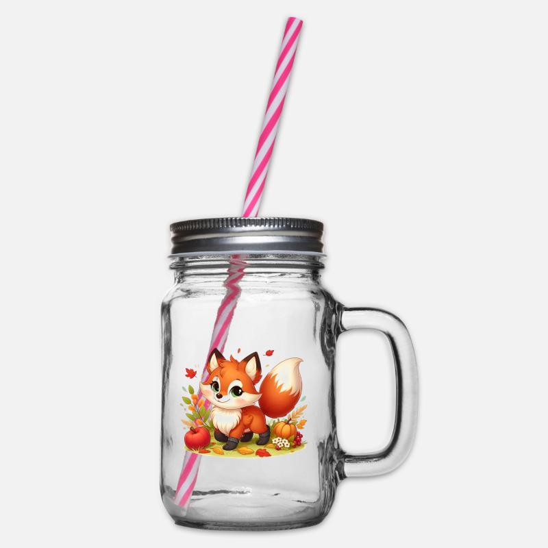 Fuchs Herbst - Henkelglas mit Schraubdeckel - Klar
