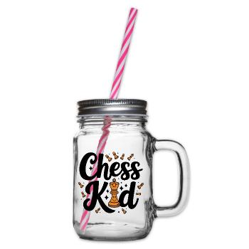 Chess Kid Schach Kinder Sprüche Zitate - Henkelglas mit Schraubdeckel - Klar - Rechts