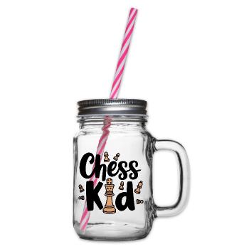Chess Kid Schach Kinder Sprüche Zitate - Henkelglas mit Schraubdeckel - Klar - Rechts