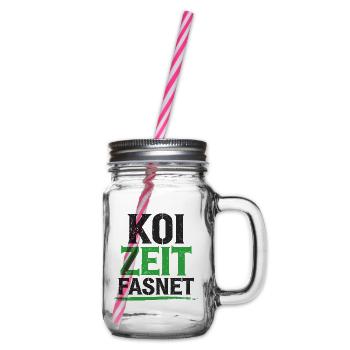 Koi Zeit Fasnet - Carnival Carnival - Glass jar with handle and screw cap - clear - Right