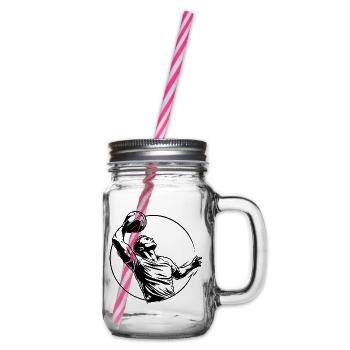 Volleyball Sports - Glass jar with handle and screw cap - clear - Right