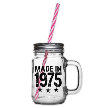 Made in 1975 – Vintage Geburtstag Jahrgangslegende - Henkelglas mit Schraubdeckel - Klar - Rechts