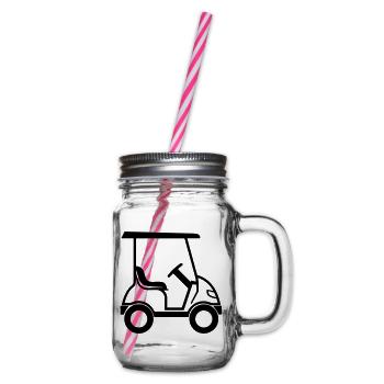 Golf Car - Glass jar with handle and screw cap - clear - Right