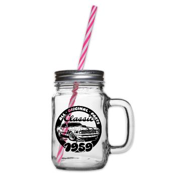 66th Birthday - Classic Musclecar 06/1959 - Glass jar with handle and screw cap - clear - Right