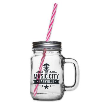 Music City Nashville Gitarre Tennessee - Henkelglas mit Schraubdeckel - Klar - Rechts