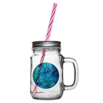 Summer colours - hand-painted by Martina Eßer - Glass jar with handle and screw cap - clear - Right