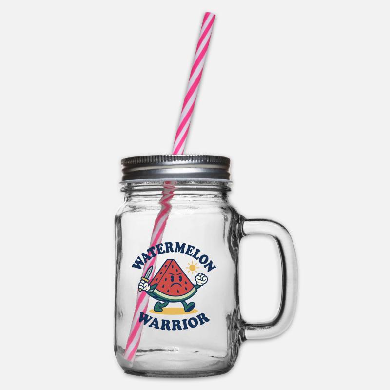 Guerrier pastèque - Design de tranche audacieux - Bocal à boisson - transparent