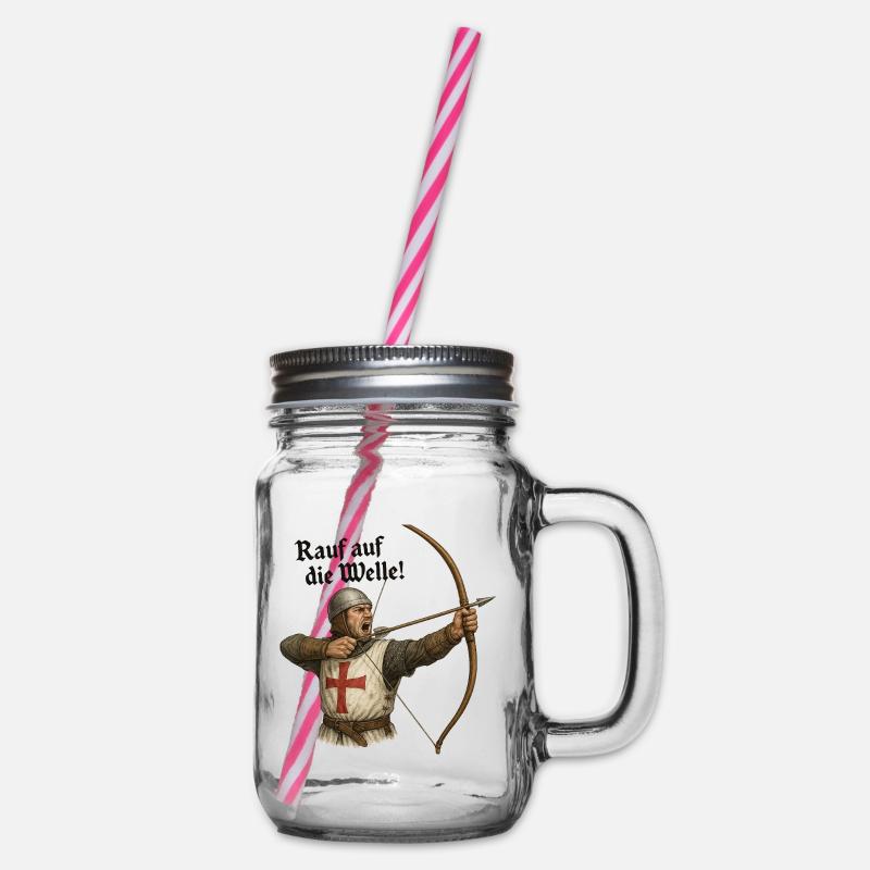 Archer – Get on the wave! - Glass jar with handle and screw cap - clear