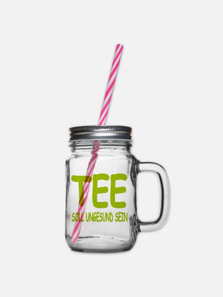 Tee - Henkelglas mit Schraubdeckel - Klar