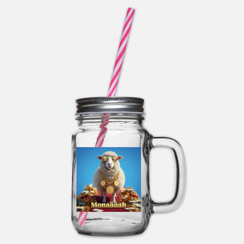 Mouton bling avec chaînes de pièces de monnaie - Bocal à boisson - transparent