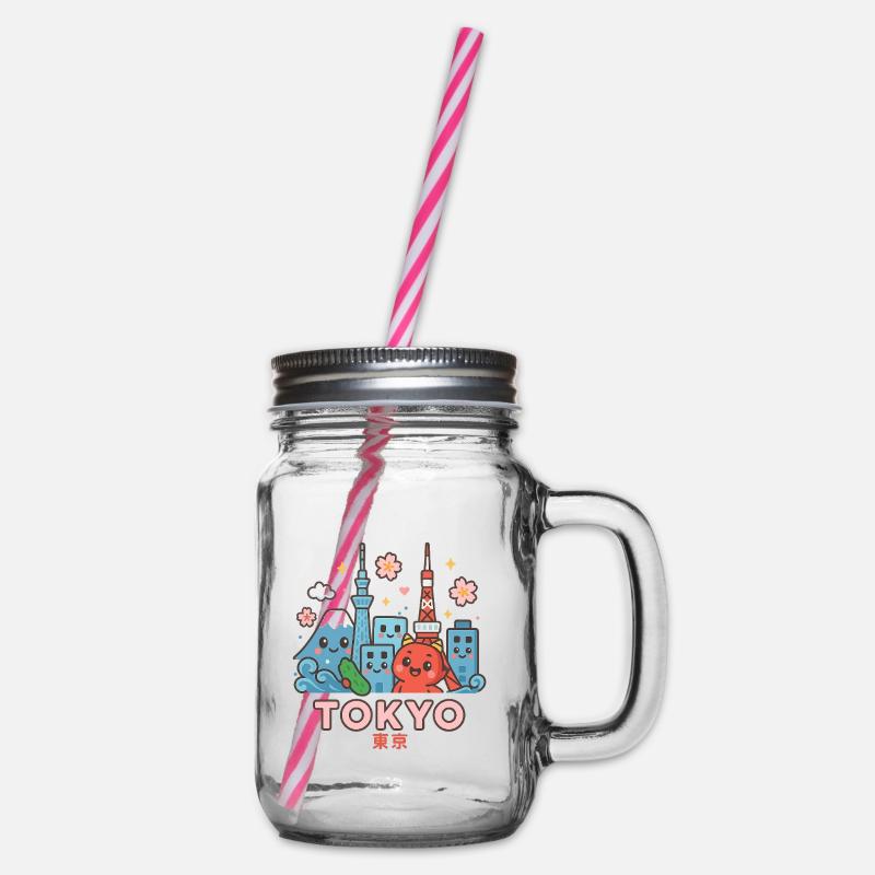 Kawaii Tokyo Skyline - Bocal à boisson - transparent