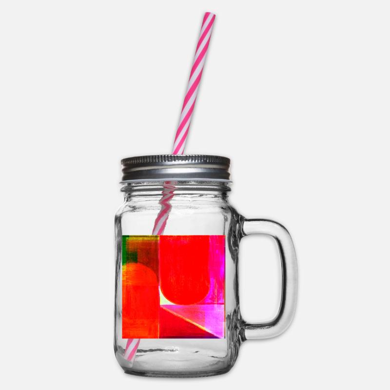 Géométrie du bloc de couleur néon - Bocal à boisson - transparent