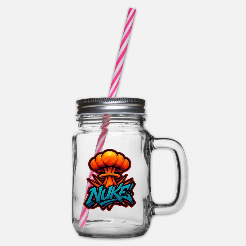 NUKE!  - Graffiti Explosion | exclusive Design - Henkelglas mit Schraubdeckel - Klar