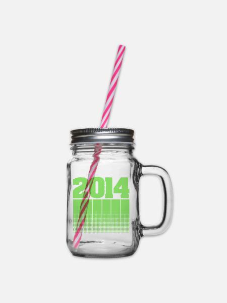 2014 2014 - Henkelglas mit Schraubdeckel - Klar