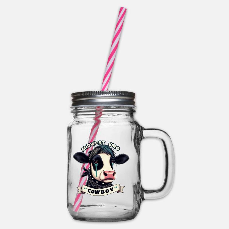 Graphique animalier Emo Cowboy du Midwest - Bocal à boisson - transparent