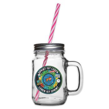 Sprint is life: Agile zombies in the hamster wheel - Glass jar with handle and screw cap - clear - Right